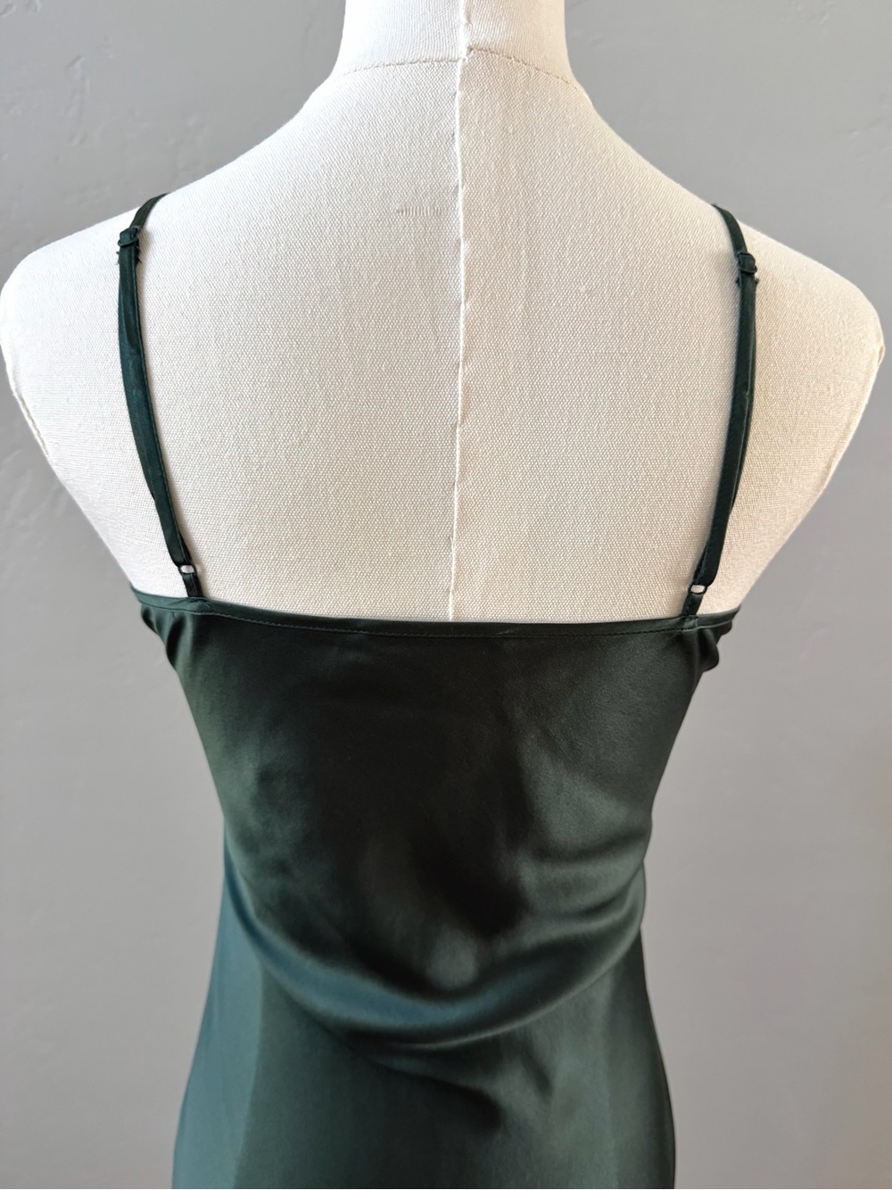 Quince Washable Silk Bias Cut Midi Dress Forest Green XS - Picture 6 of 15
